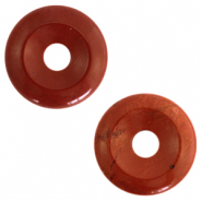 Colgantes de piedra natural Granita disco Marron ocre rojo