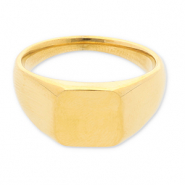 Anillos Acero Inox con cuadrado Dorado