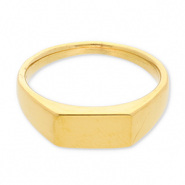 Anillos Acero Inox con rectángulo Dorado