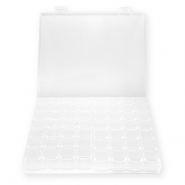 Caja de almacenamiento de joyería con 14x4 compartimentos Transparente