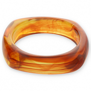 Pulseras bangle de resina Transparente marr&oacute;n &aacute;mbar