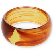 Pulseras bangle de resina Transparente marrón ámbar