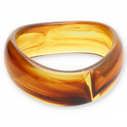 Pulseras bangle de resina Transparente marrón ámbar
