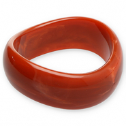 Pulseras bangle de resina Rojo óxido-blanco