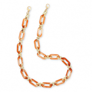 Correas de mu&ntilde;eca trendy para m&oacute;vil en acr&iacute;lico Naranja-dorado