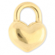 Colgantes Acero Inox coraz&oacute;n Dorado