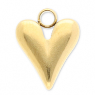 Colgantes Acero Inox coraz&oacute;n Dorado