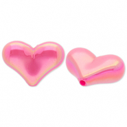 Abalorios acr&iacute;licos coraz&oacute;n Rosa oscuro-cubierta AB