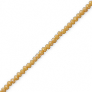 Abalorios faceteados disco 4x3mm Marr&oacute;n claro-revestimiento pearl shine