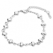 Pulseras Acero Inox corazón Plateado