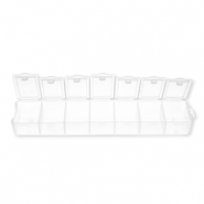 Caja de almacenamiento de joyería con 7 compartimentos Transparente