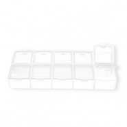 Caja de almacenamiento de joyería con 10 compartimentos Transparente