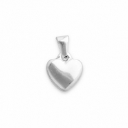 Colgantes Acero Inox coraz&oacute;n Plateado