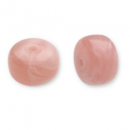 Abalorios acr&iacute;licos disco Rosa vintage-blanco