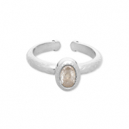 Anillos Acero Inox Plateado-transparente