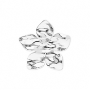 Anillos Acero Inox flor Plateado
