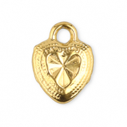 Colgantes Acero Inox coraz&oacute;n Dorado