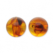 Abalorios acr&iacute;licos 20 mm redondos Naranja marr&oacute;n