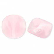 Abalorios acr&iacute;licos org&aacute;nico Rosa claro-blanco