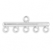 Fornituras acero inox colgantes con 5 anillas Plateado