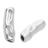 Abalorios acero inox tubo Plateado