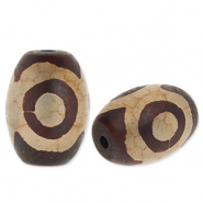 Piedras naturales abalorios Calcedonia grano de arroz Marr&oacute;n-beige