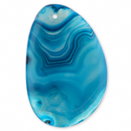 Colgantes de piedra natural &Aacute;gata &oacute;valo Multicolor azul-beige arena