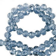 Abalorios faceteados disco 4x3mm Azul marino