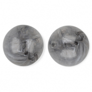 Abalorios acr&iacute;licos 20 mm redondos Gris-m&aacute;rmol