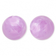 Abalorios acr&iacute;licos 20 mm redondos P&uacute;rpura lavanda-m&aacute;rmol