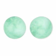 Abalorios acrílicos 16 mm redondos Verde menta-mármol