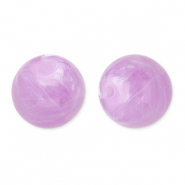 Abalorios acrílicos 16 mm redondos Púrpura lavanda-mármol