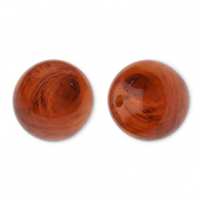 Abalorios acrílicos 16 mm redondos Marrón ámbar-mármol