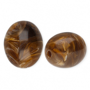 Abalorios acr&iacute;lico &oacute;valo Marr&oacute;n-m&aacute;rmol