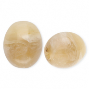 Abalorios acr&iacute;lico &oacute;valo Marr&oacute;n beige-m&aacute;rmol
