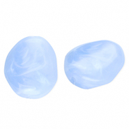 Abalorios acr&iacute;lico con forma de huevo Azul-m&aacute;rmol