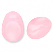 Abalorios acrílico óvalo Rosa-mármol