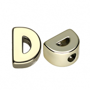 Abalorios alfabeto acr&iacute;lico letra D Dorado