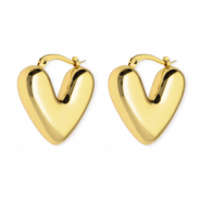Pendientes Acero Inox criollas corazón Dorado