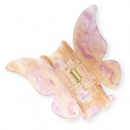 Accesorios pinza para el pelo mariposa con anillas Beige-malva mármol