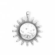 Colgantes met&aacute;licos DQ&reg; sol Plateado vieja (sin n&iacute;quel)