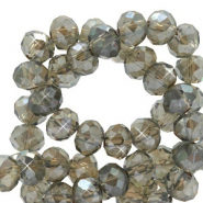 Abalorios faceteados disco 4x3mm Rosa greige-revestimiento pearl shine