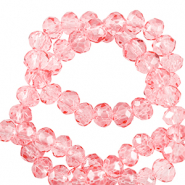 Abalorios faceteados disco 4x3mm Rosa peonia