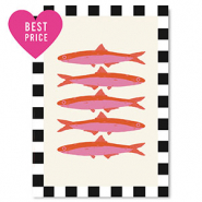 BY31® Tarjetas para joyería pez Negro-blanco-rosa-rojo