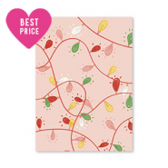 Tarjetas de joyería luces navideñas Rosa-rojo-verde