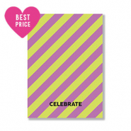 Tarjetas para joyería "Celebrate" Lima-púrpura