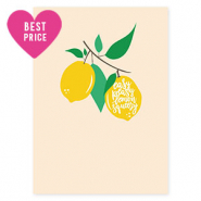 Tarjetas para joyería "Easy peasy lemon squeezy" Beige-amarillo