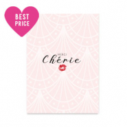Tarjetas para joyería "Merci Chérie" Rosa claro