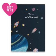 Tarjetas para joyería "you are out of this world" Negro-multicolor