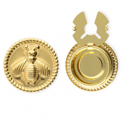 Cubrebotones Acero Inox redondos con abeja Dorado
